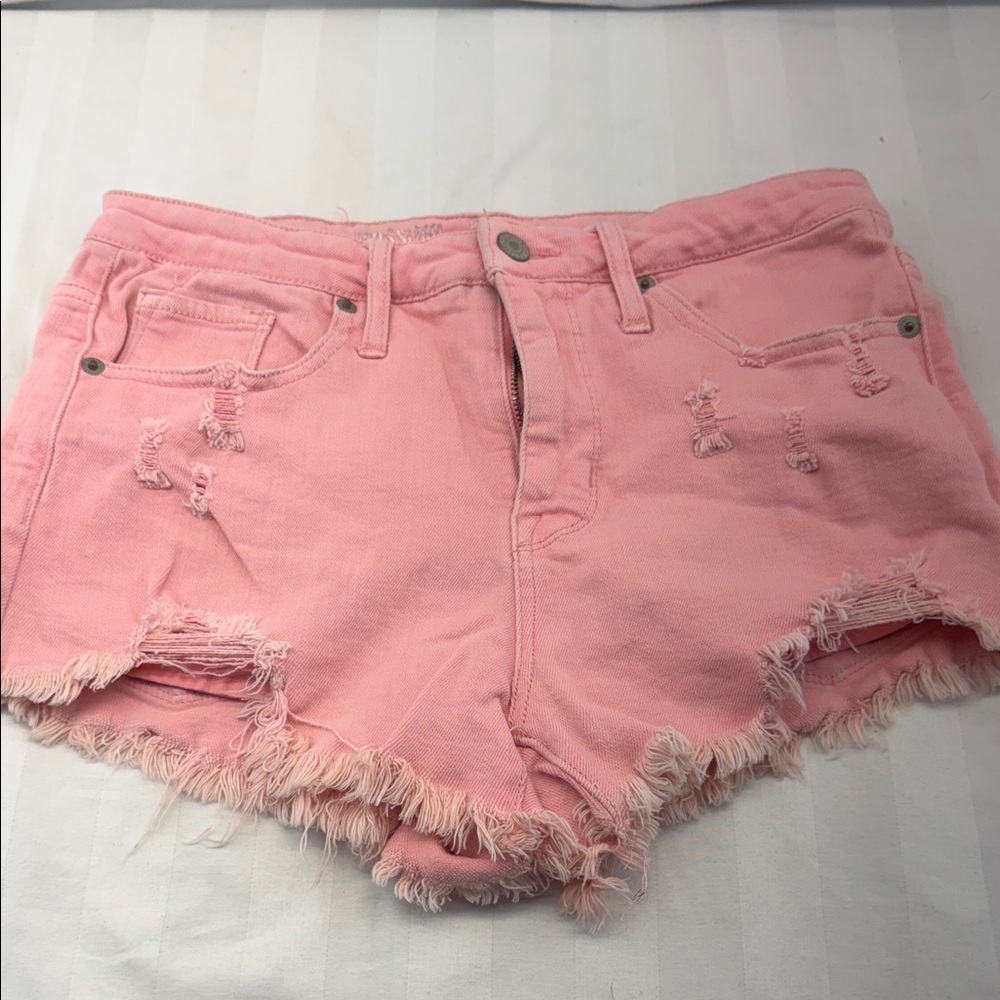 Mossimo Supply Co. Pink Distressed Jean Shorts